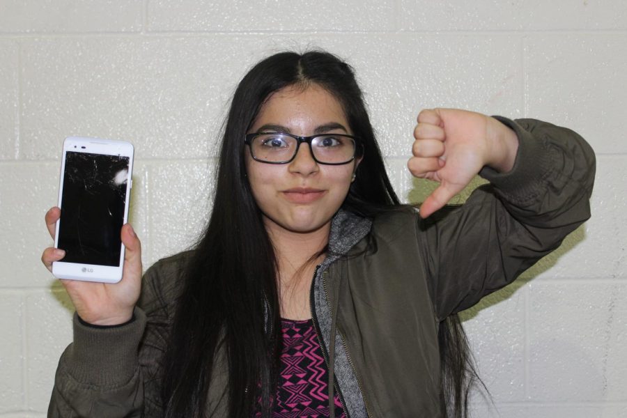 Ashley Esquivel, 10, says she cracked her phones screen on Christmas day while listening to music. I was hearing music, then I started dancing and my phone flew and fell on the ground. My dad said that he would never buy me another phone because I don’t take care of them.